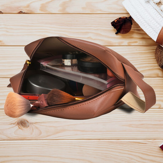 Personalized Leather Travel pouch Name & Charm