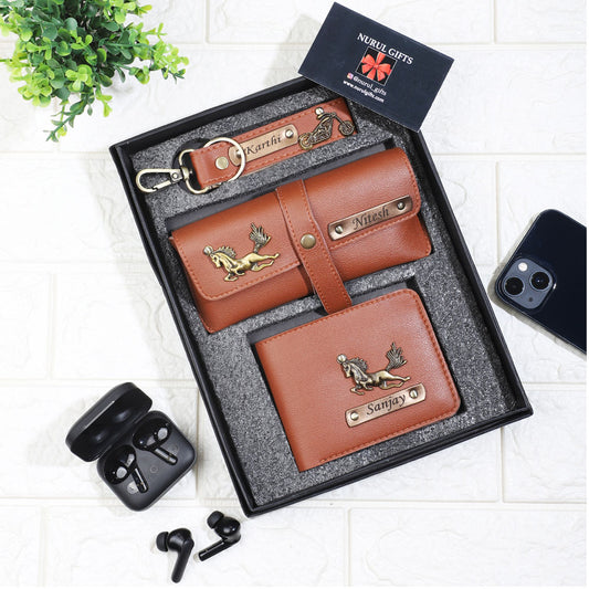 Personalized Men's wallet , Keychain , EyeWear Case With Name & Charms