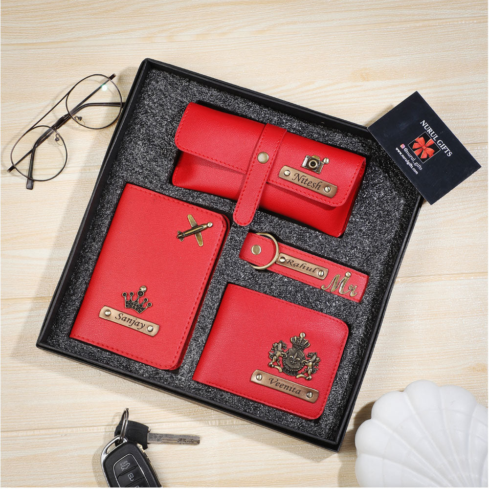 Personalized Men's wallet , Keychain , EyeWear Case , Passport Cover With Name & Charms