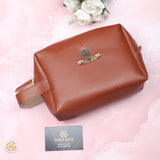 Personalized Leather  Travel pouch Name & Charm