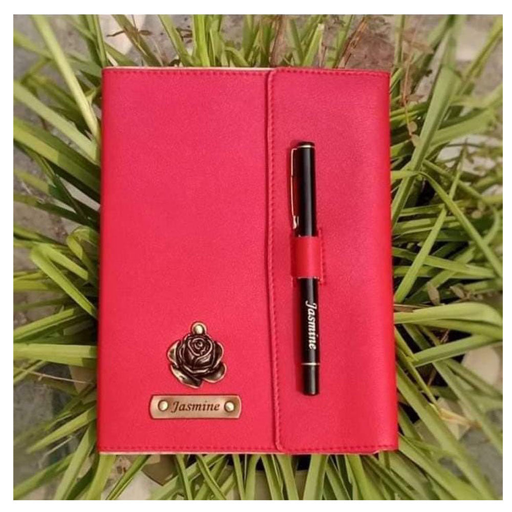 Personalised Leather Name Diary & pen