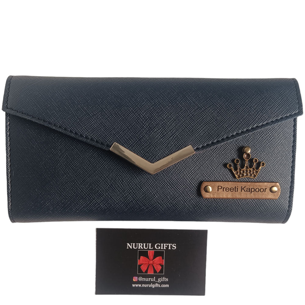 Leather Ladies Name Clutch