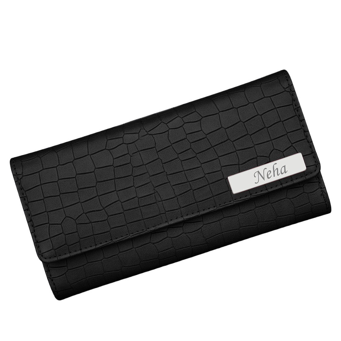 Personalized Crocodile Design Clutch With name & Charm