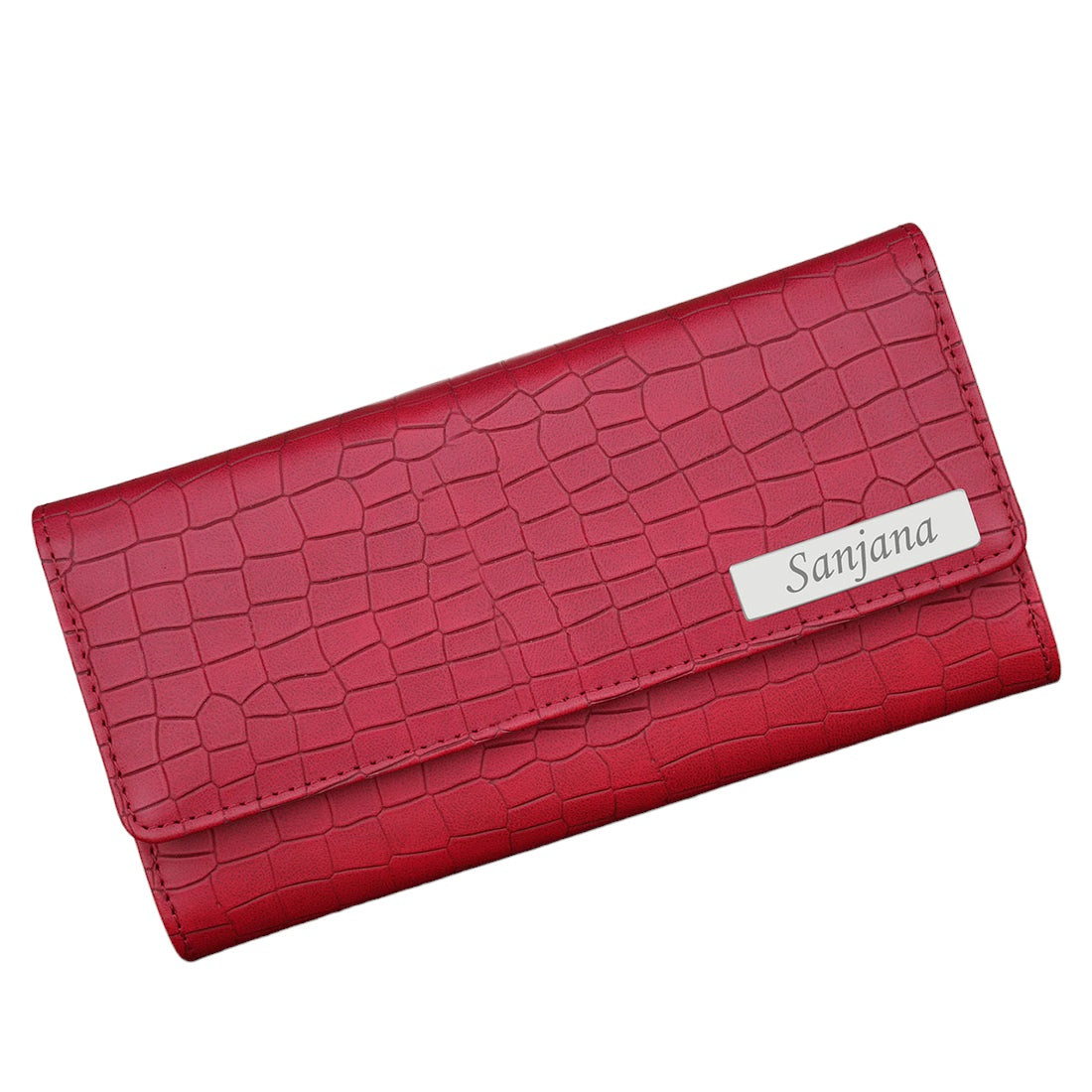 Personalized Crocodile Design Clutch With name & Charm