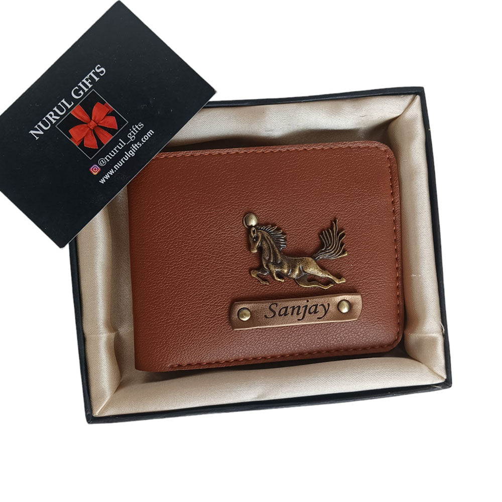 Personalized Men's wallet With Name & Charms