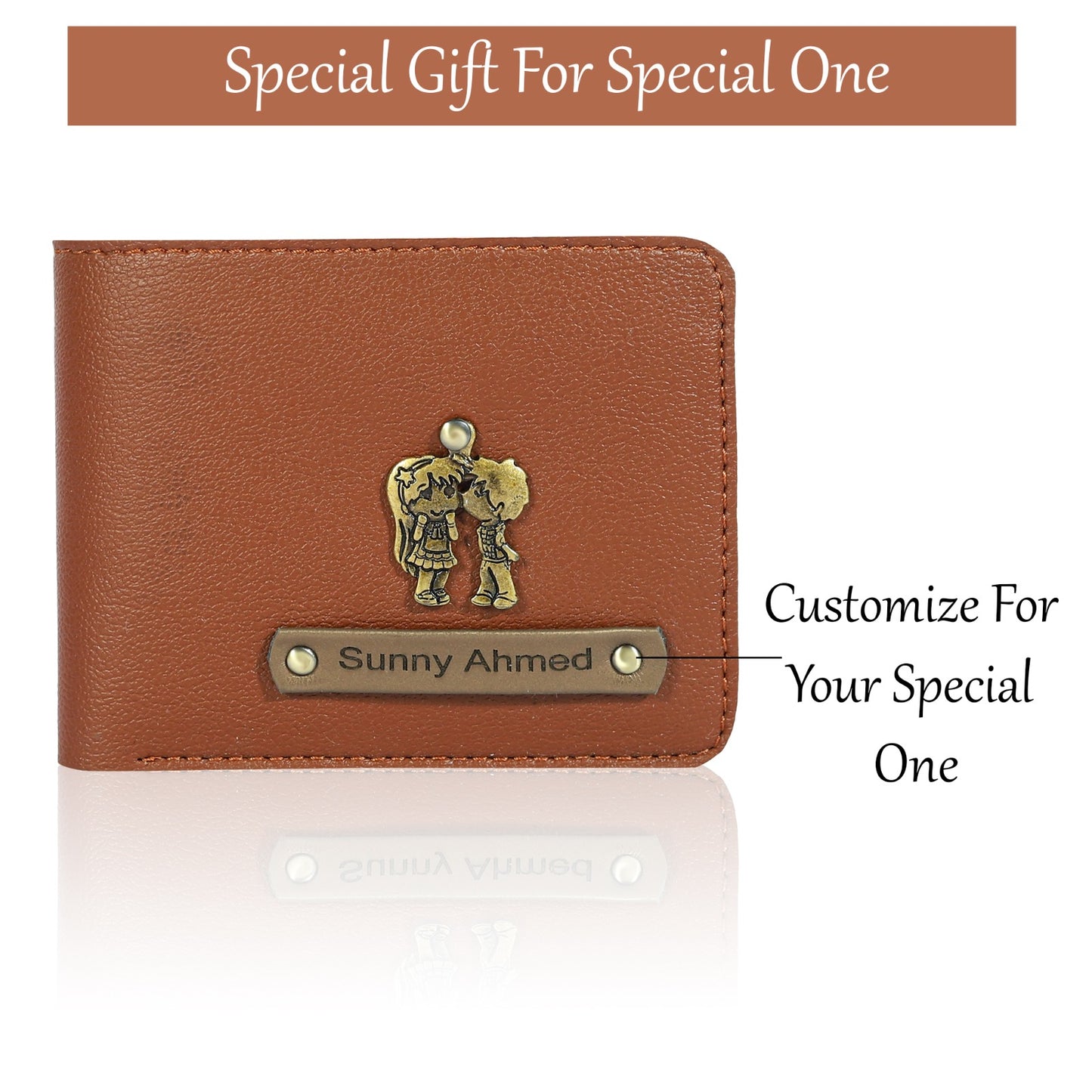 Personalized Men's wallet With Name & Charms