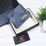 Leather Denim Men's Wallet With  Name & Charm