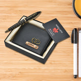 Personalized Men's wallet & pen With Name & Charms